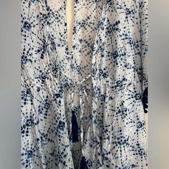 Blue Tie-dye Beach Coverup 100% cotton - Picture 5 of 8